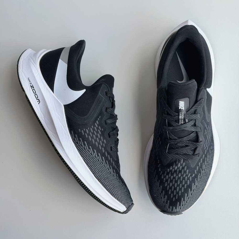 Nike Air‎ Zoom Winflo 6 Womens 8 Black Road Running Shoes Training Gym Walking